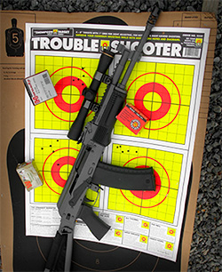 Thompson Trouble Shooter Bullseye Paper Targets with AK-47